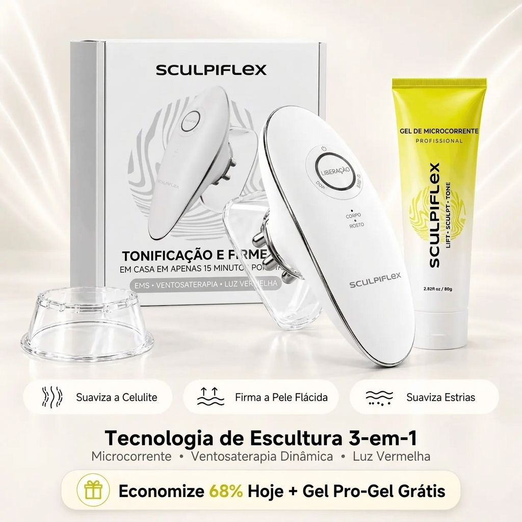 Kit completo Flexihome com aparelho, ventosa e gel de microcorrente